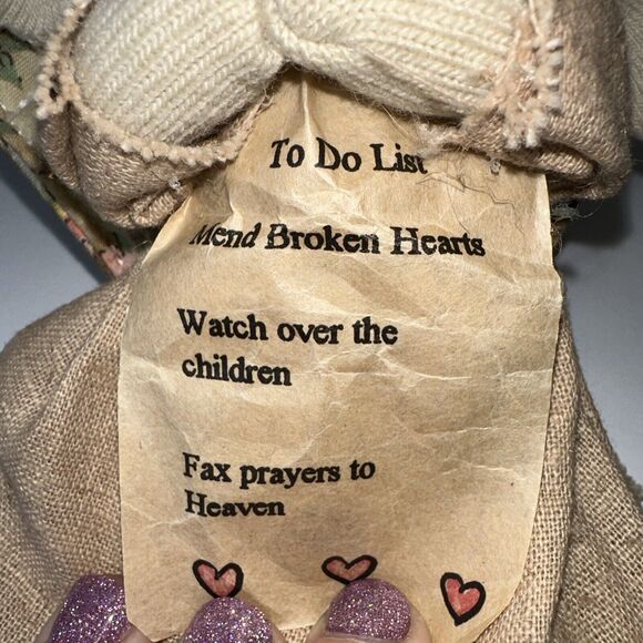 VTG LITTLE LOPS Guardian Angel Bunny Fabric Quilt 1st Ed Collect doll ornament - Picture 3 of 7